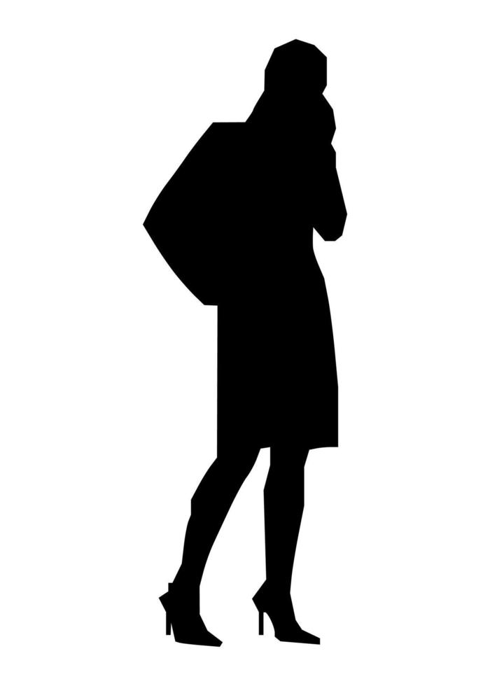 Woman talking on the cellphone icon on white background. Suitable for web and mobile app. Vector illustration.