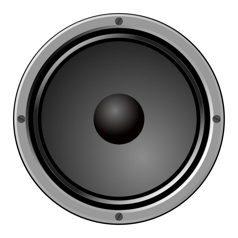 Audio loud speaker isolated on a white background. Editable stroke. Vector illustration.