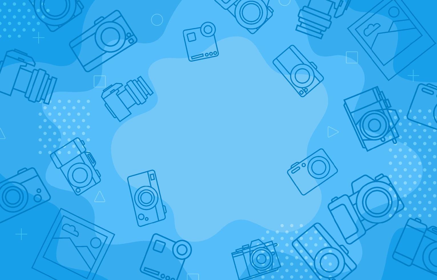 World Photography Day Background Outline Camera Concept vector