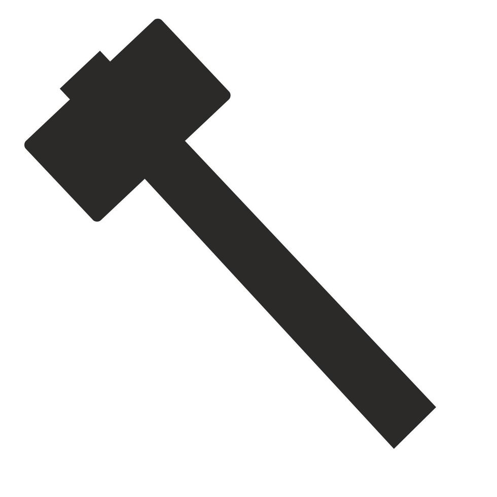 Hammer icon on a white background. Suitable for web and mobile app. Vector illustration