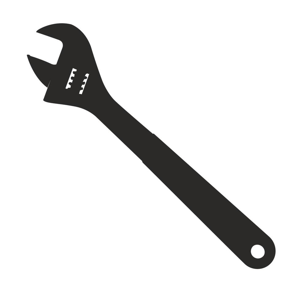 Adjustable wrench icon, tool and repair, monkey wrench sign. Workshop tools on white background. Vector illustration.