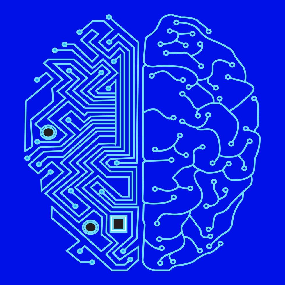 Icon Brain Technologi Chip Processor Connect Illustration Vector