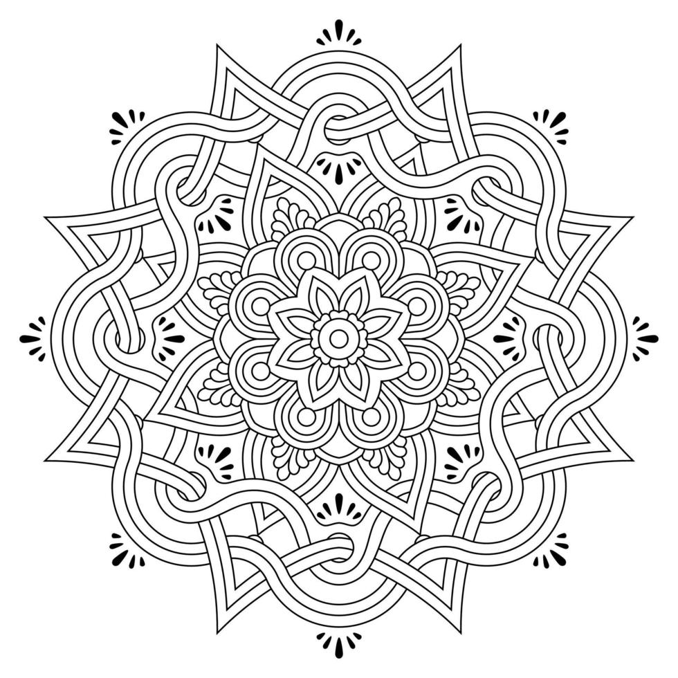 Mandala Background, Mehndi, tattoo, Islam, Arabic, Indian. Minimal floral pattern. Coloring book page. vector