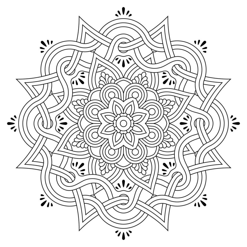 Mandala Background, Mehndi, tattoo, Islam, Arabic, Indian. Minimal floral pattern. Coloring book page. vector