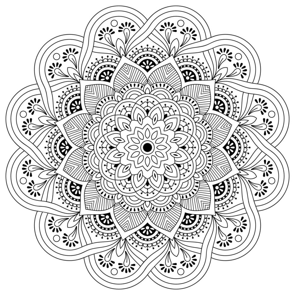 luxury Ornamental Mandala Background Design, tattoo, Islam, Arabic, Indian. Minimal floral pattern.Coloring book page. vector