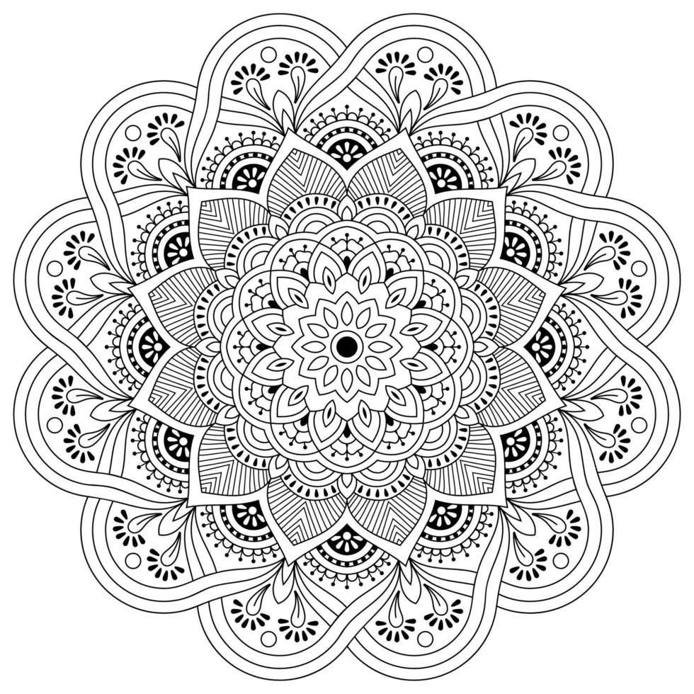 diseño de fondo de mandala ornamental de lujo, tatuaje, islam, árabe, indio. patrón floral mínimo. página del libro para colorear. vector