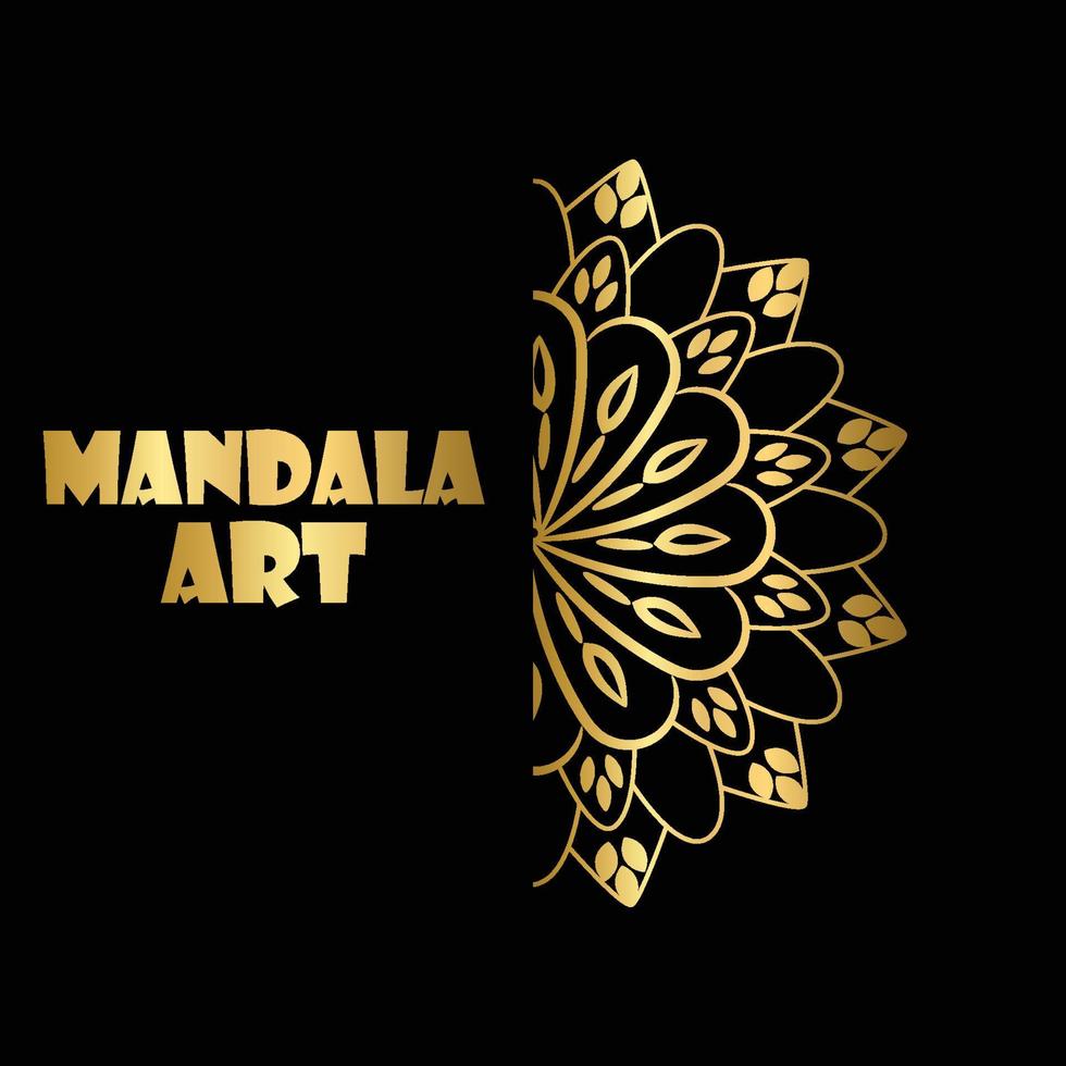 mandala flor dorada dibujo arte ilustración diseño pintura vector