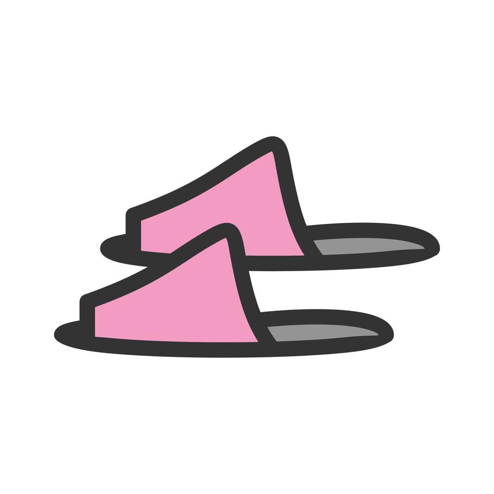 icono de línea llena de zapatillas vector