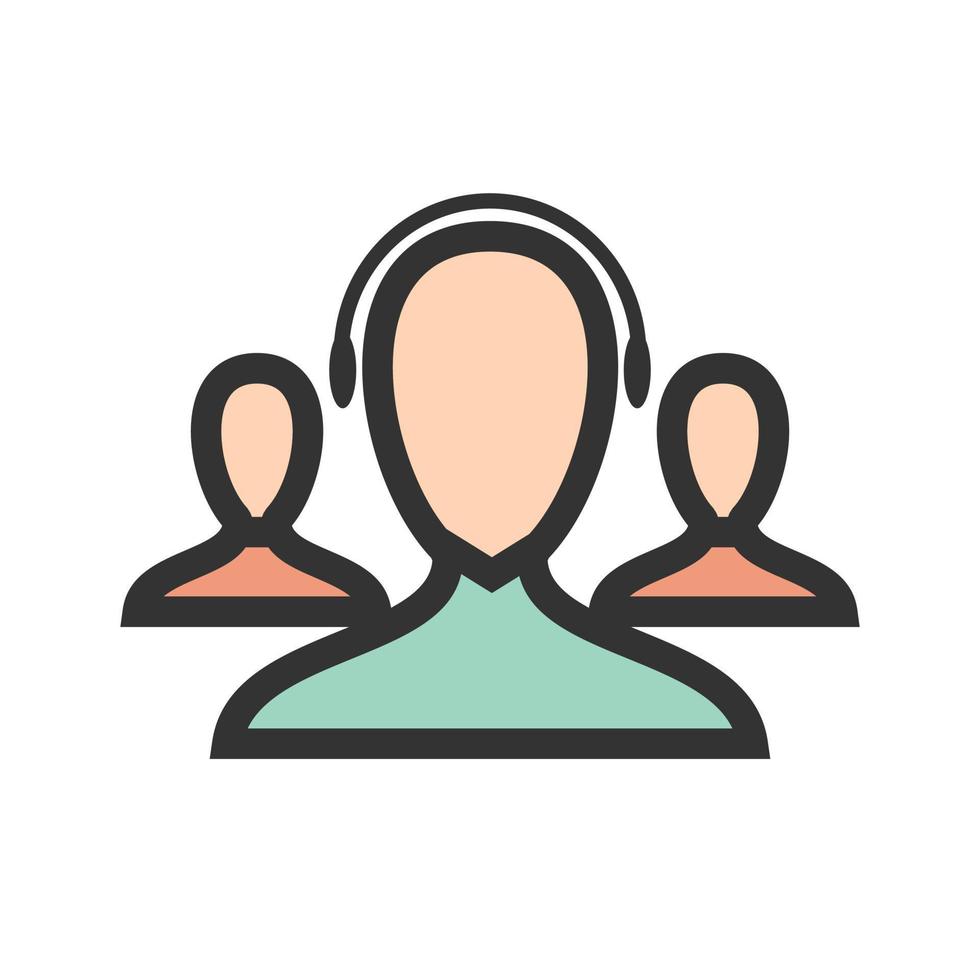 Customer Support Filled Line Icon vector