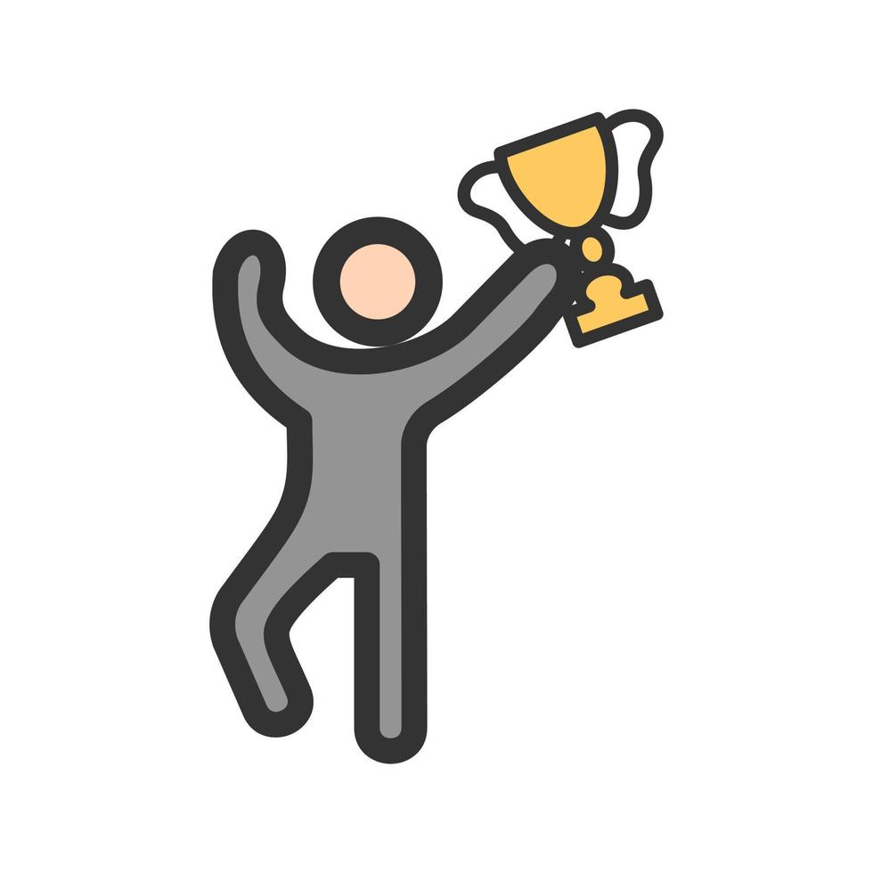 Winner Filled Line Icon vector