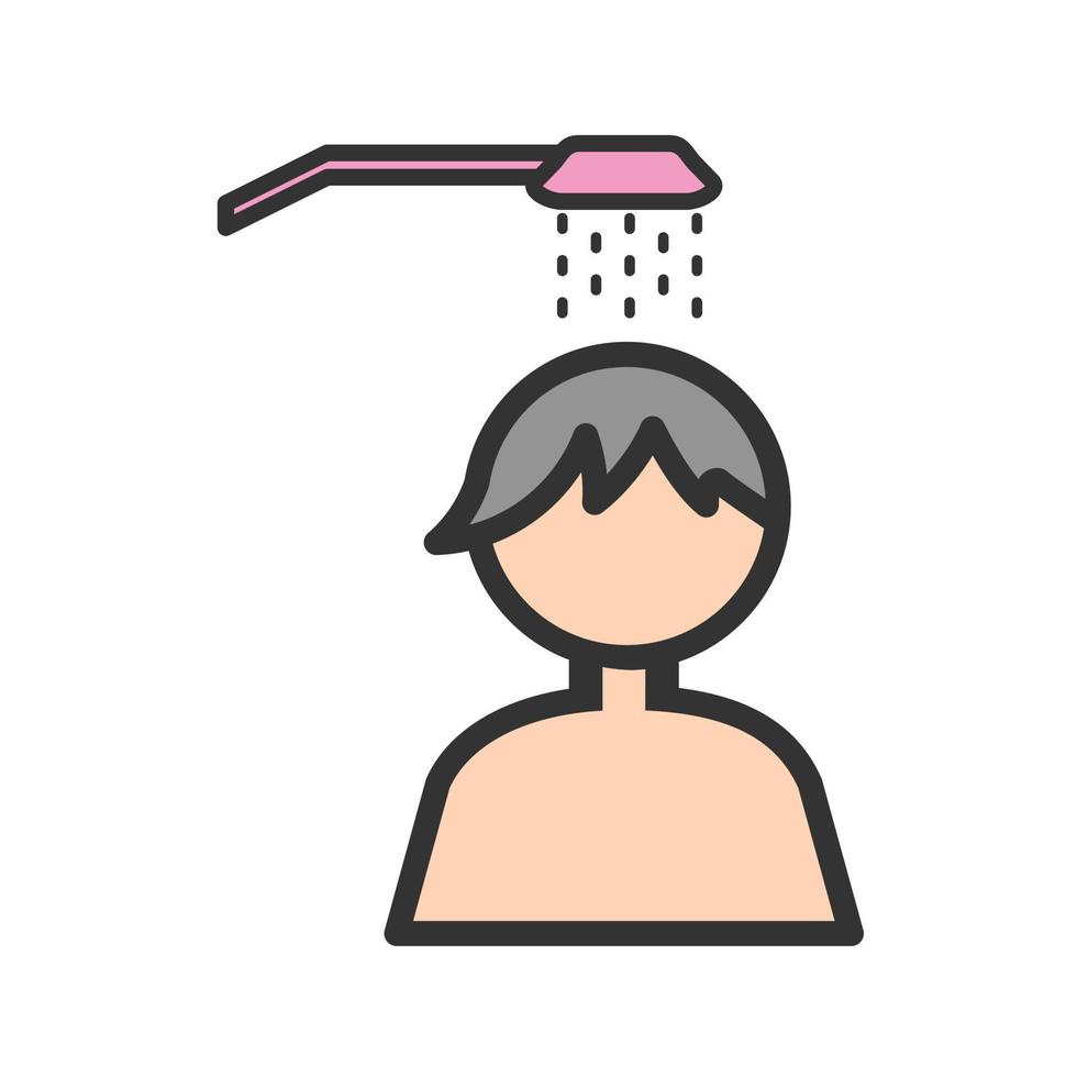 In the Shower Filled Line Icon vector