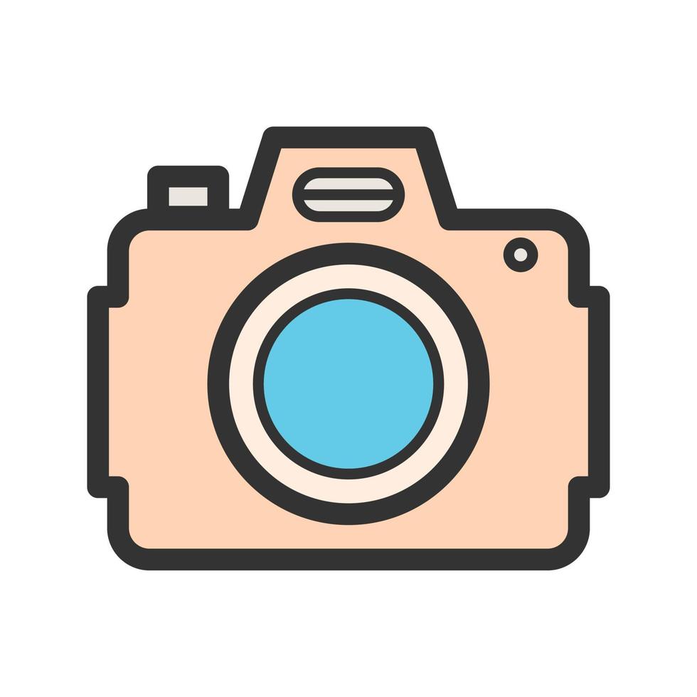 icono de línea llena de cámara dslr vector