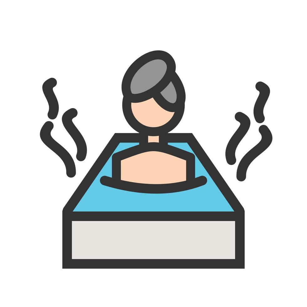 Hot Water Bath Filled Line Icon vector