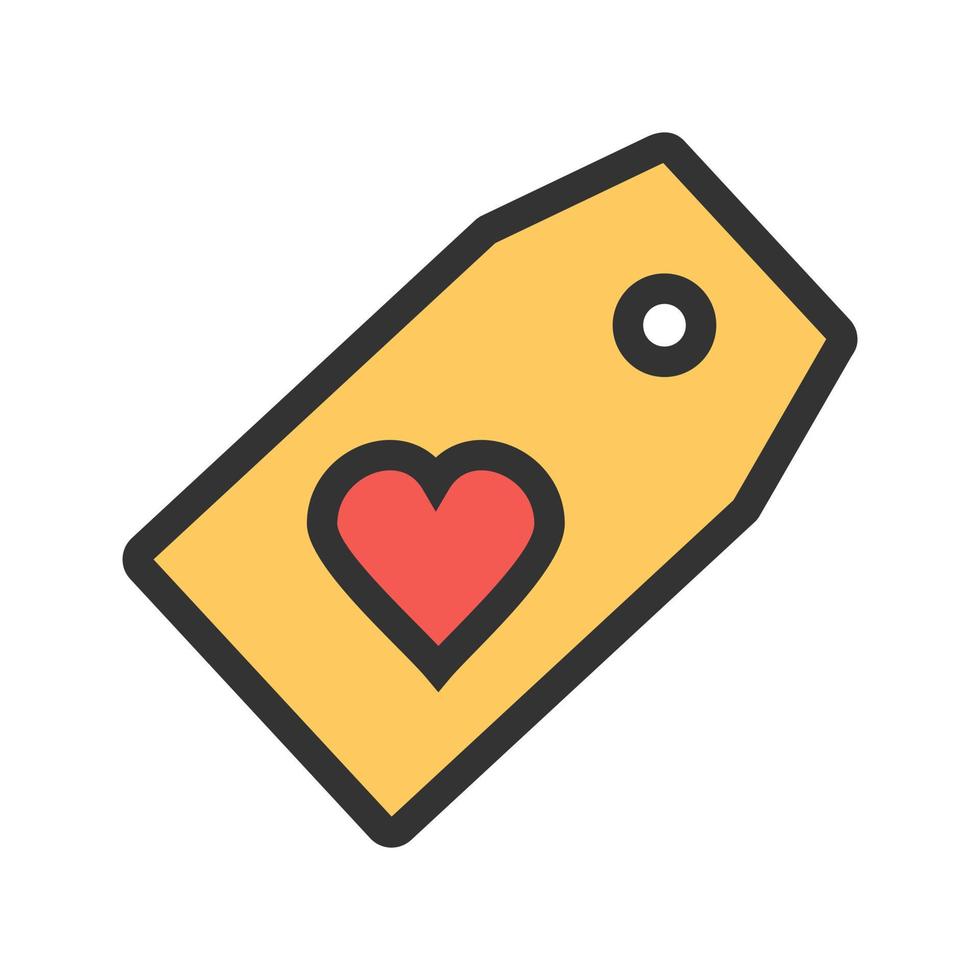 Favorite Tag Filled Line Icon vector