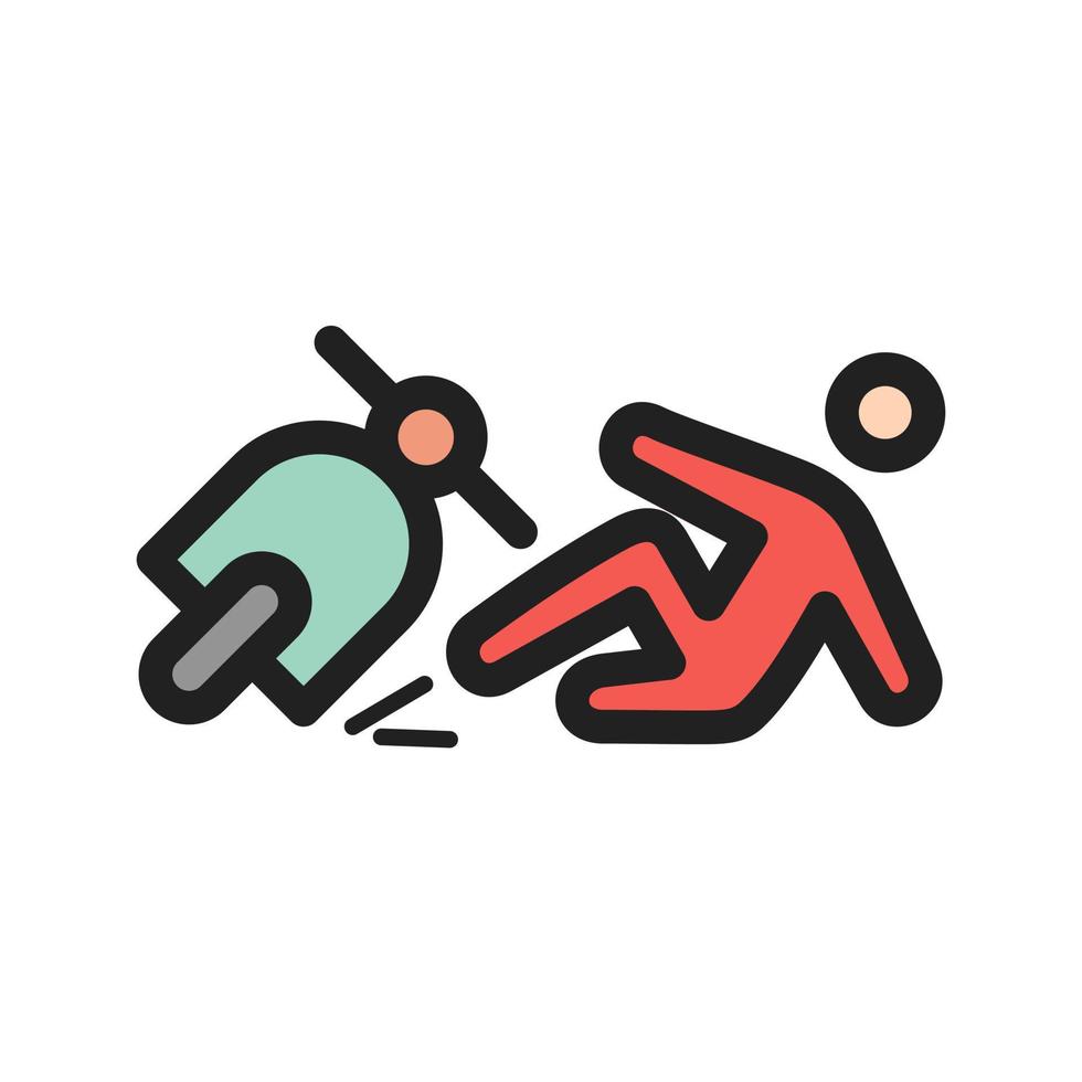 Accident Filled Line Icon vector