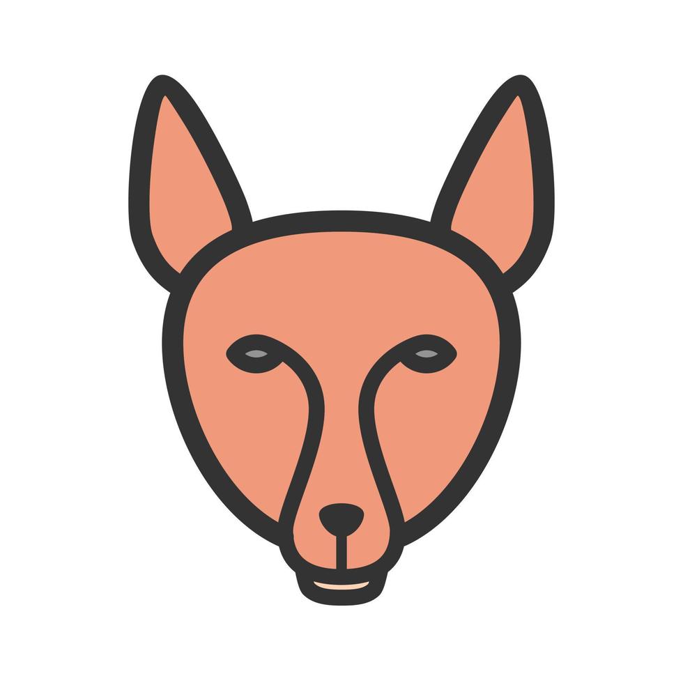 Fox Face Filled Line Icon vector