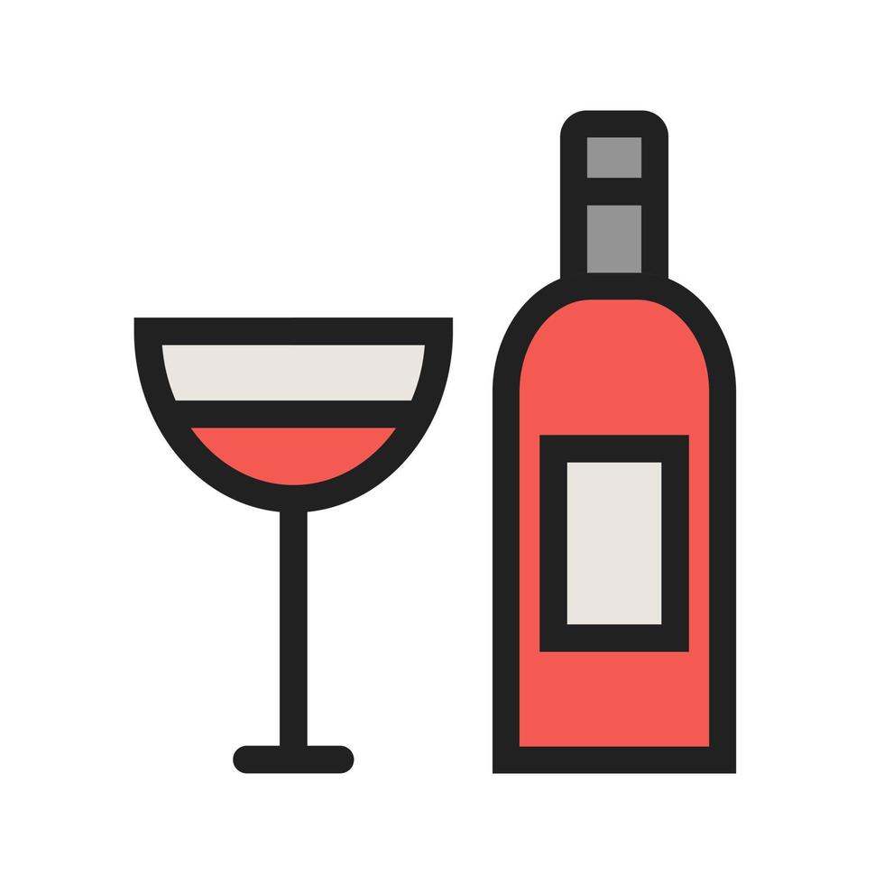 Goblet and Wine Filled Line Icon vector