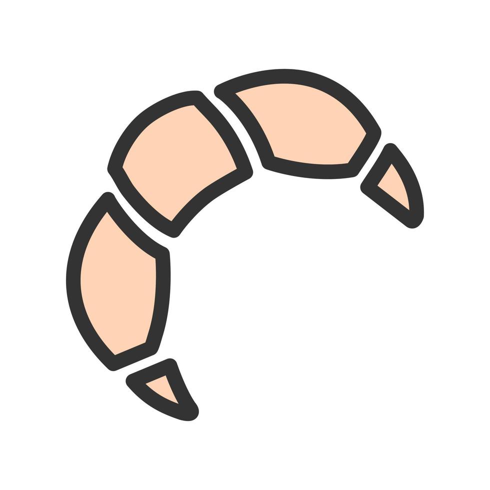 Croissant Filled Line Icon vector