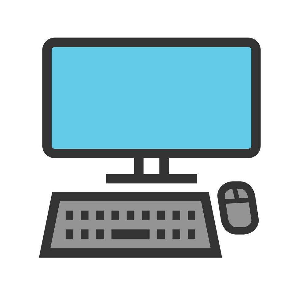 Computer Filled Line Icon vector