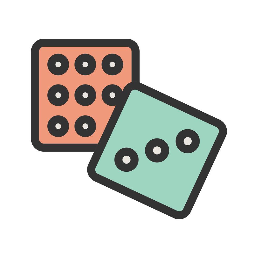 Dice I Filled Line Icon vector