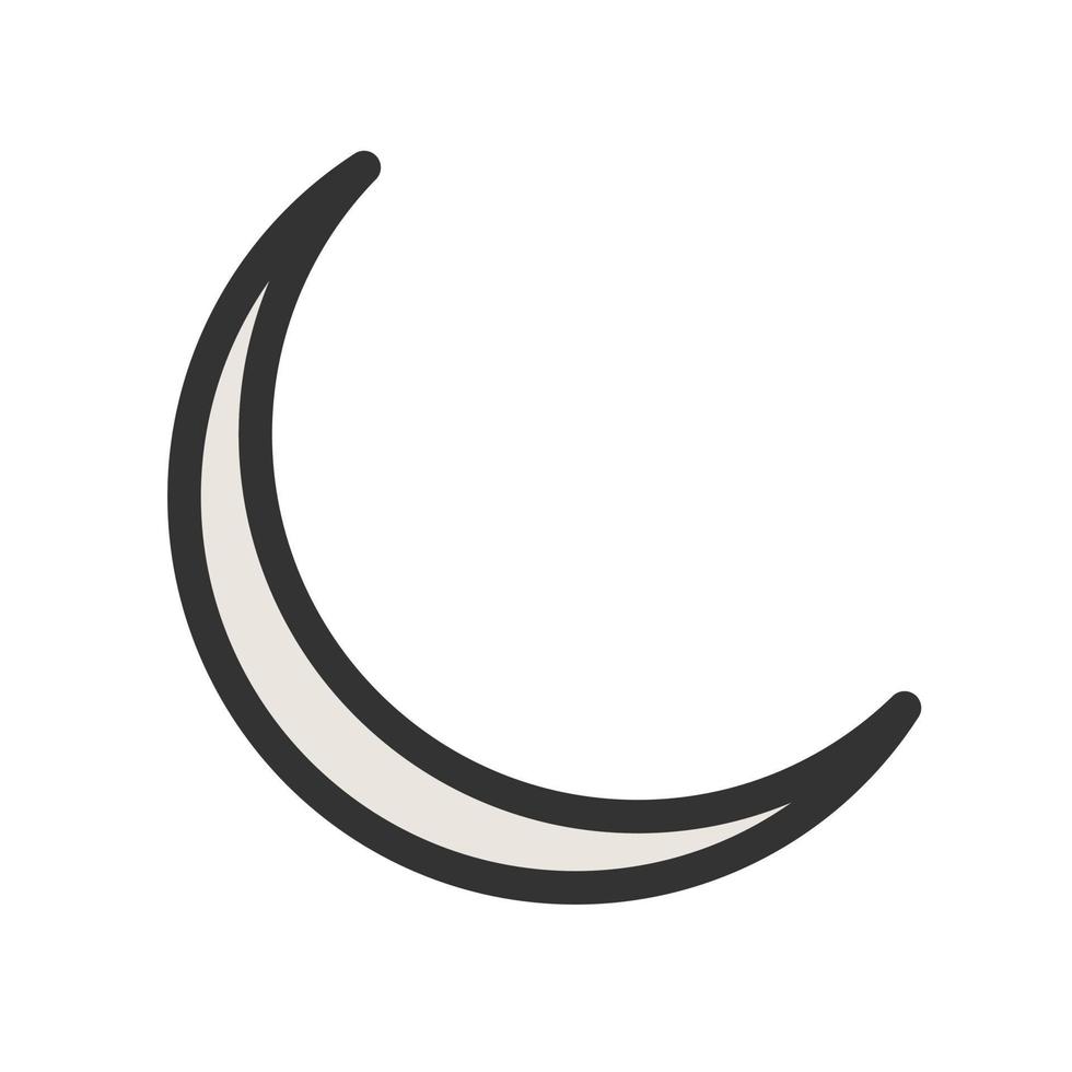 New Moon Filled Line Icon vector