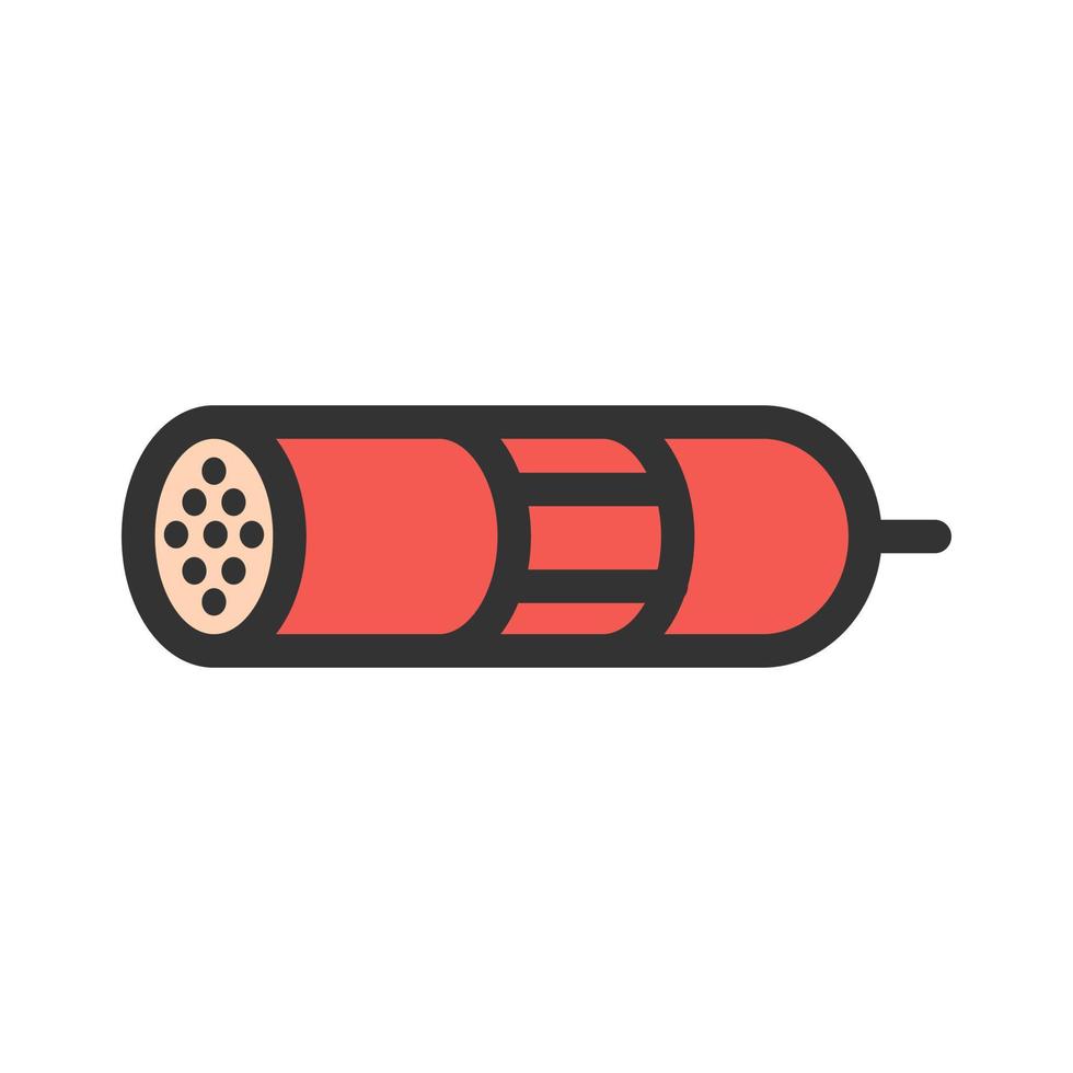 Salami Filled Line Icon vector