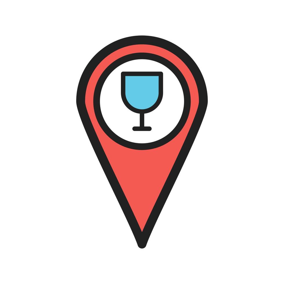 Bar Location Filled Line Icon vector