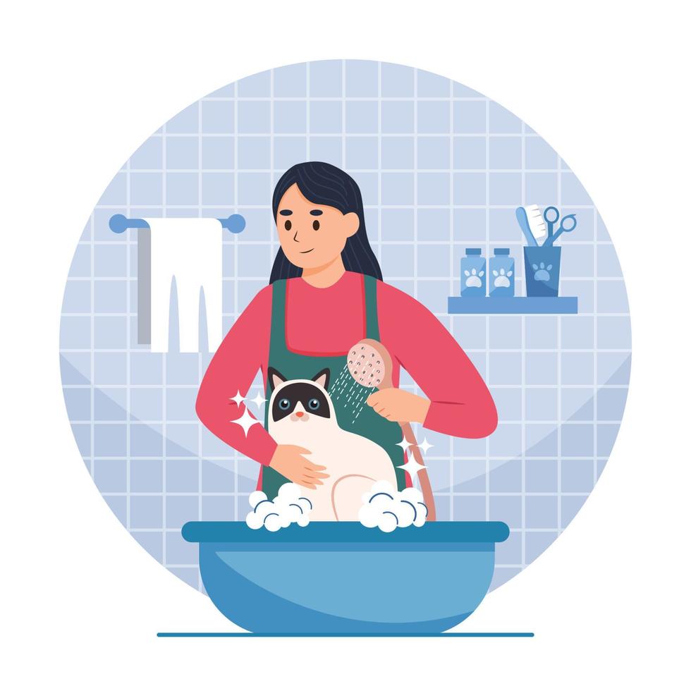 Professional Pet Grooming Barber vector