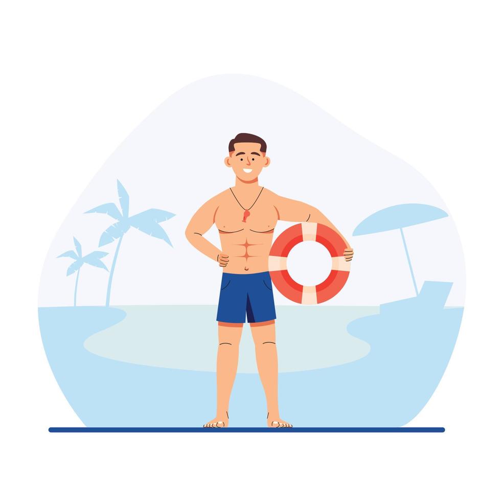 Beach LifeGuard Concept vector