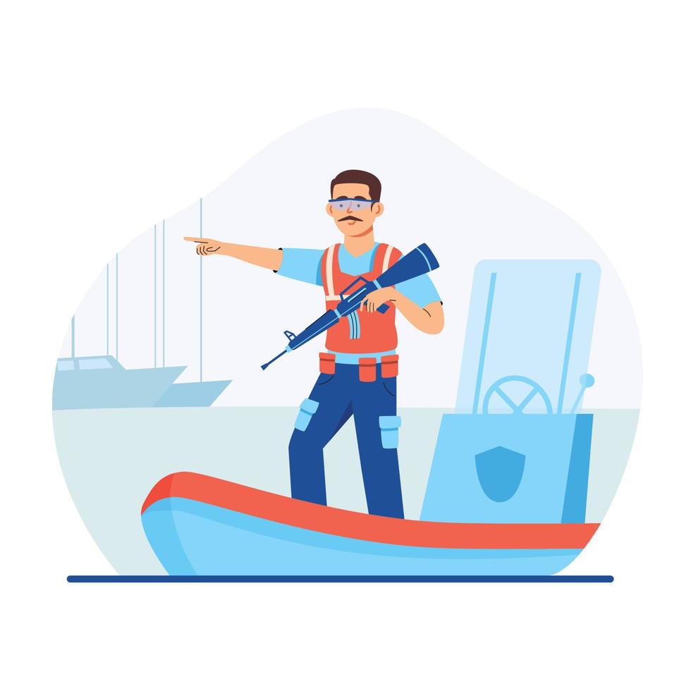 Coast Guard Character Concept vector
