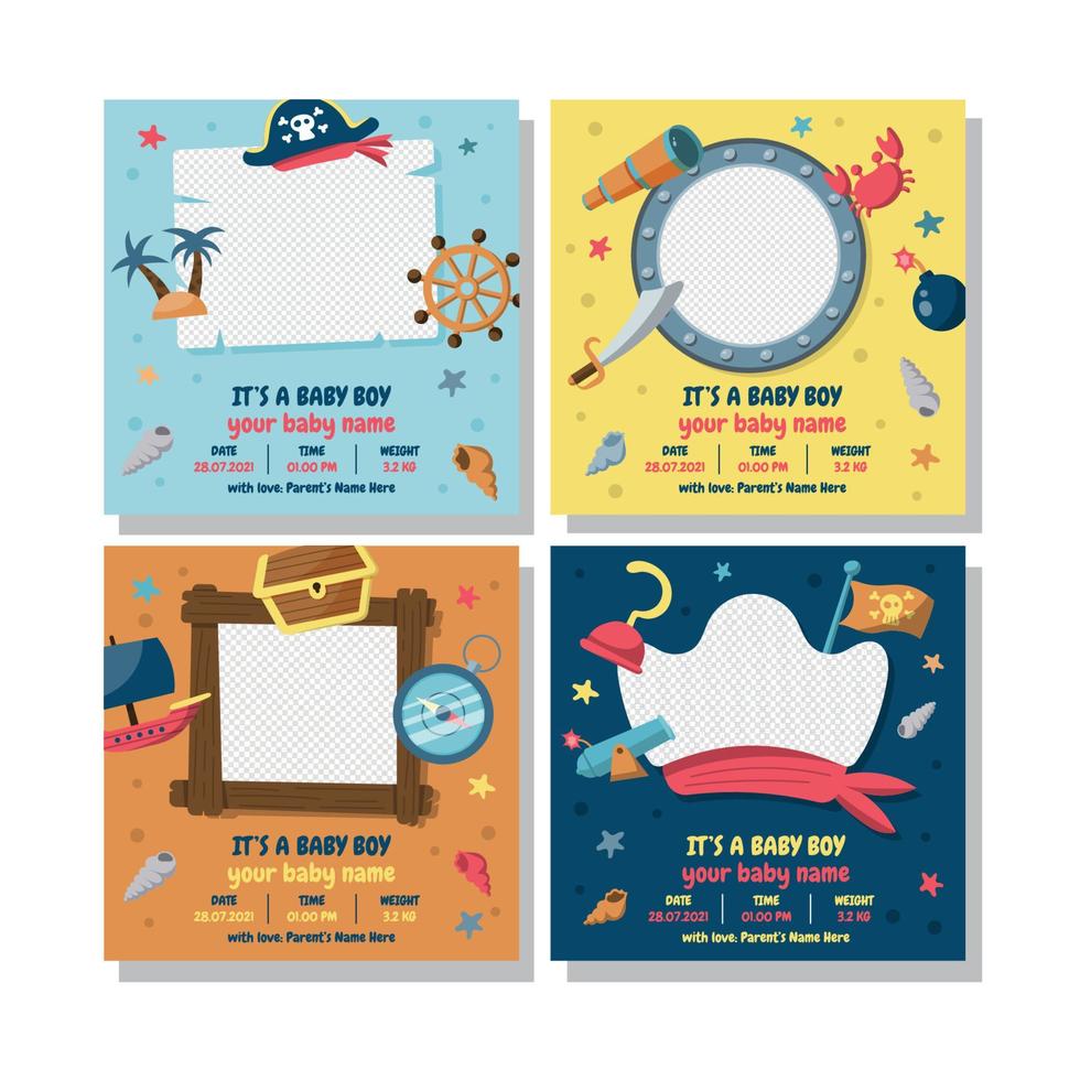 Born Day Certificate Template vector