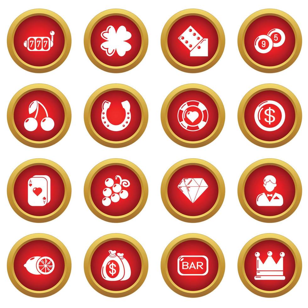 Casino icons set, simple style vector