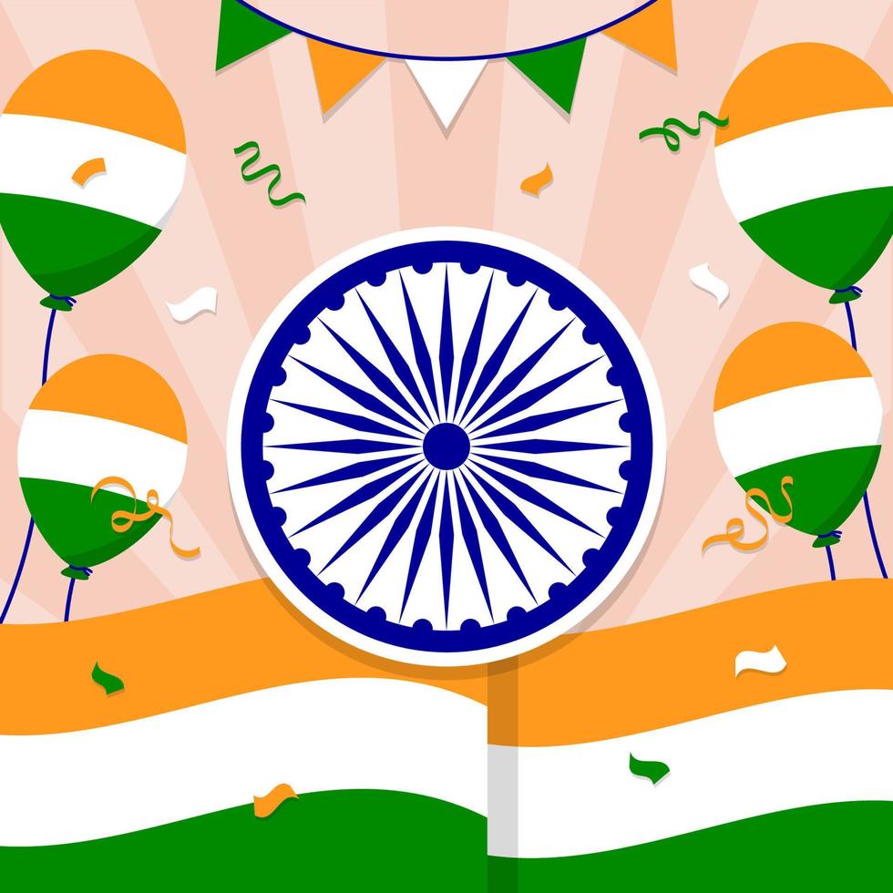 fondo cuadrado del día de la independencia de la india vector