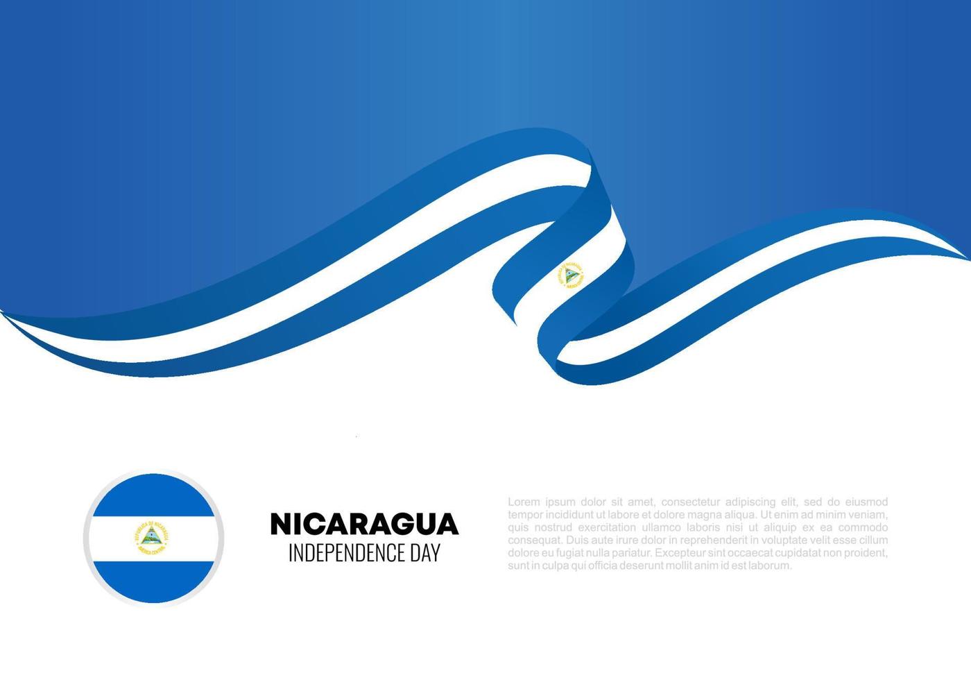 Nicaragua independence day background banner poster for national celebration on September 15 th. vector