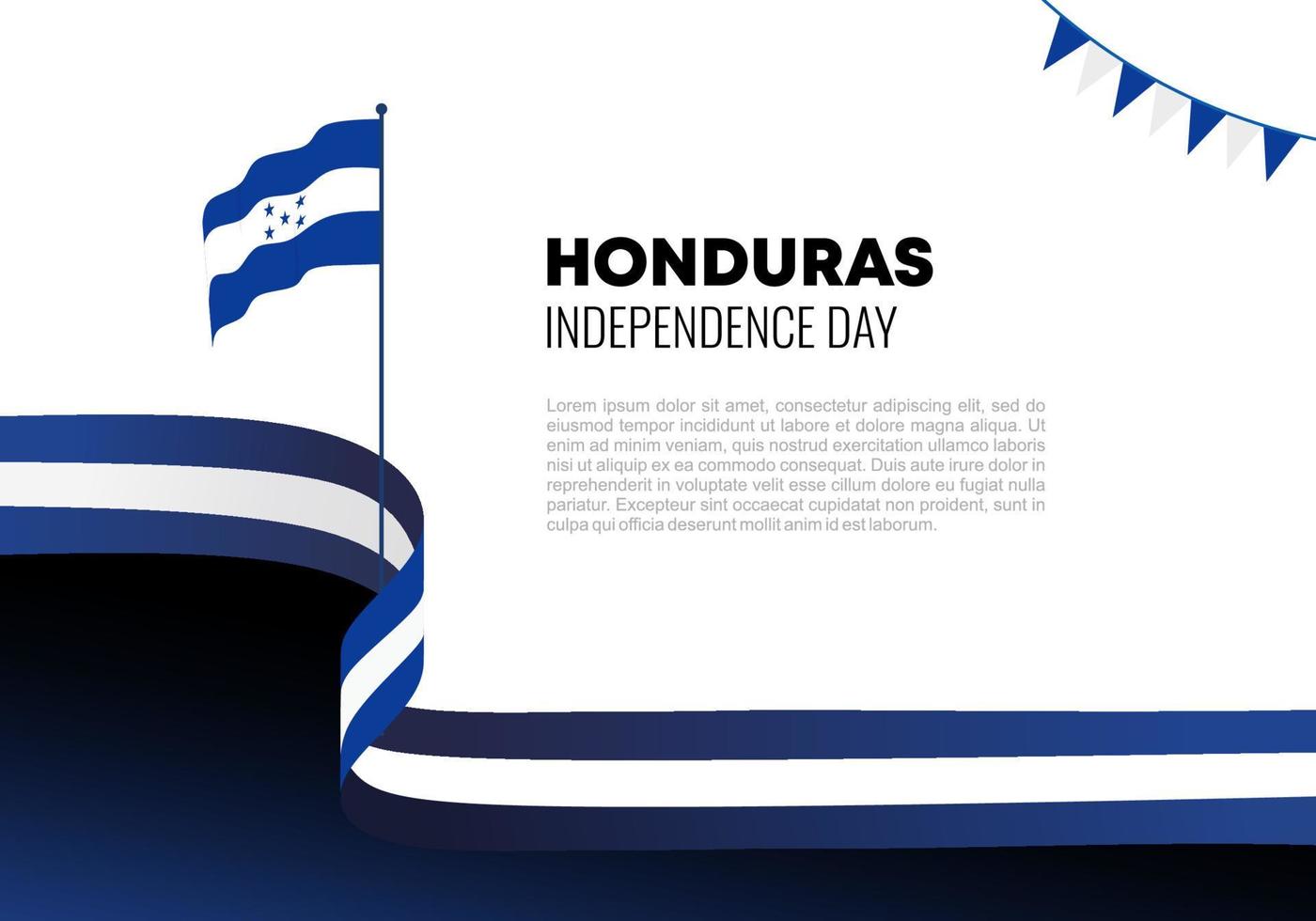 afiche de fondo del día de la independencia de honduras para la celebración nacional el 15 de septiembre. vector