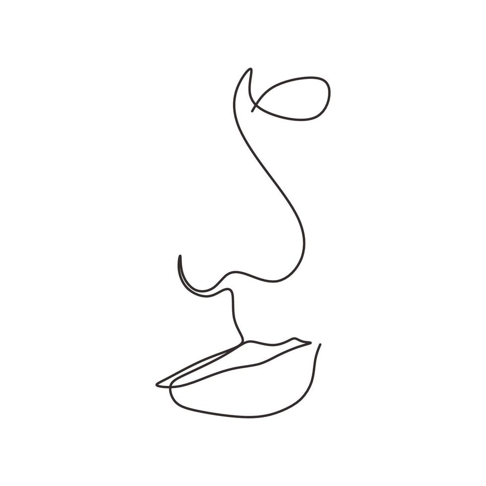 Continuous one line drawing of abstract face minimalism and simplicity vector illustration. Minimalist hand drawn