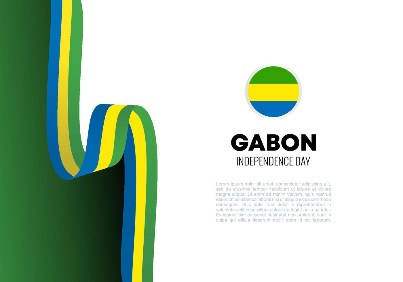 Gabon independence day for national celebration on august 17. vector