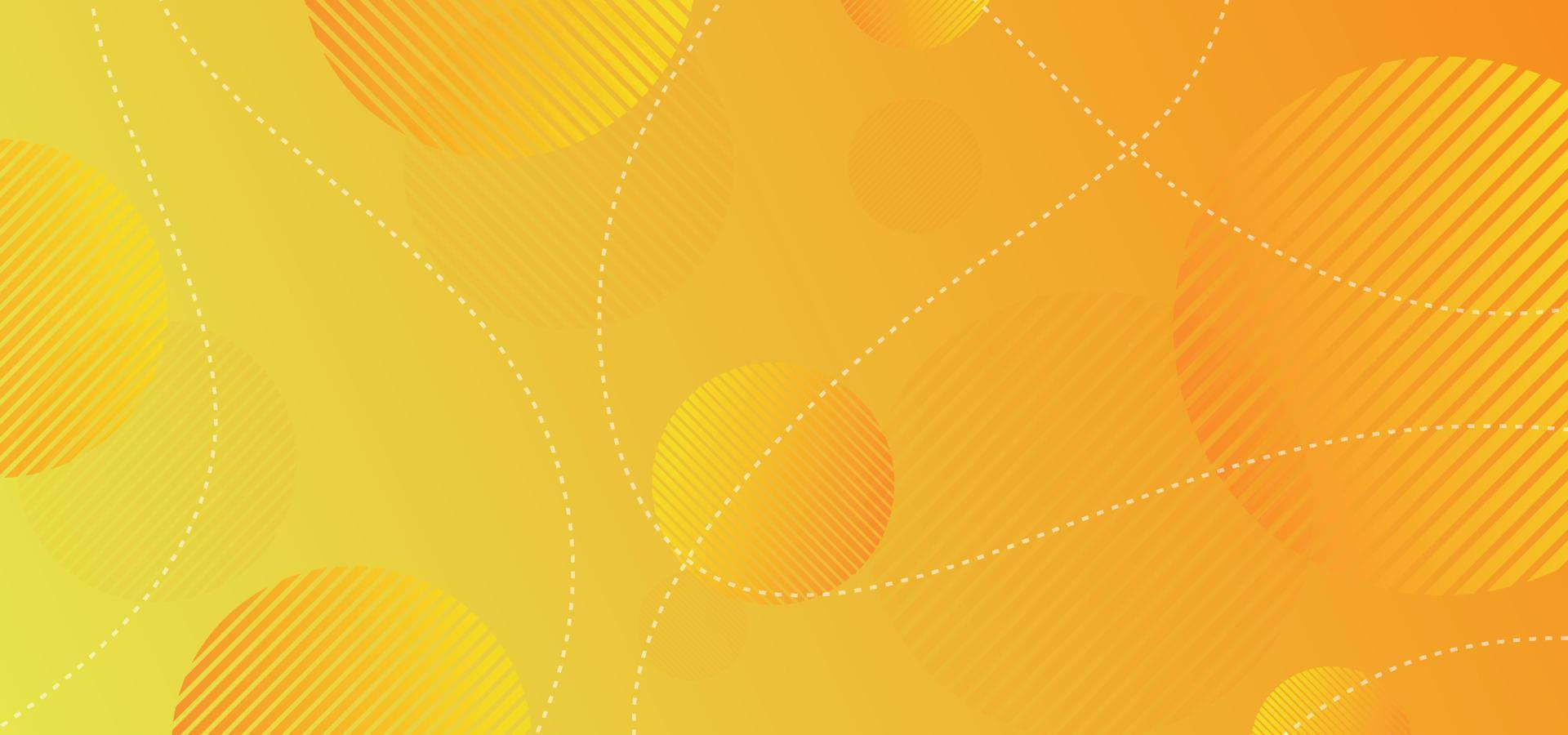 Dynamic circle geometric background with orange and yellow gradient. vector