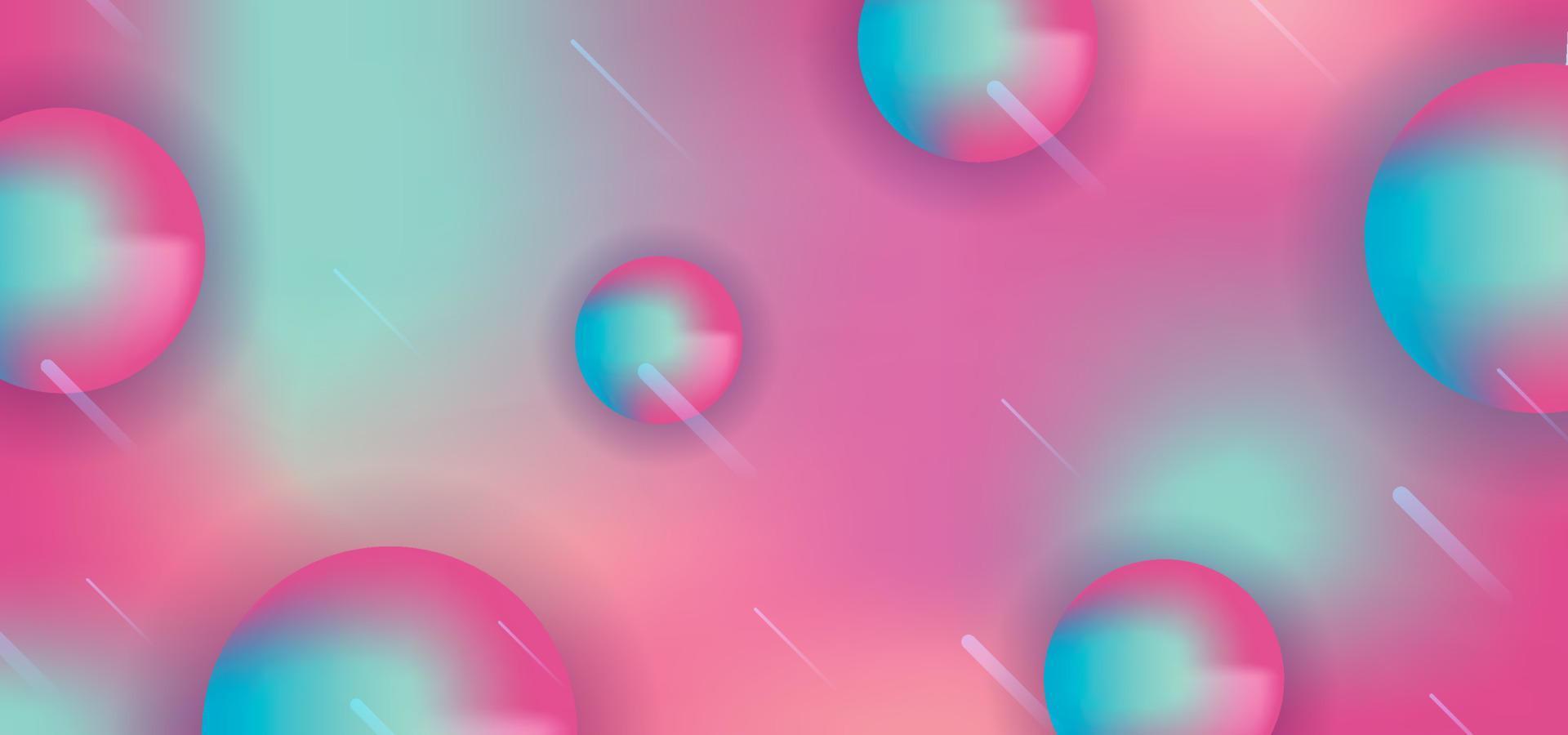 Abstract holographic background with circle 3d style. Vector illustration eps 10. Blue and pink colors gradient elegant style