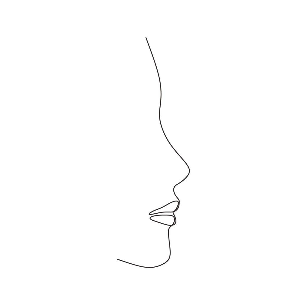 dibujo continuo de una línea de minimalismo facial abstracto e ilustración vectorial simple. vector