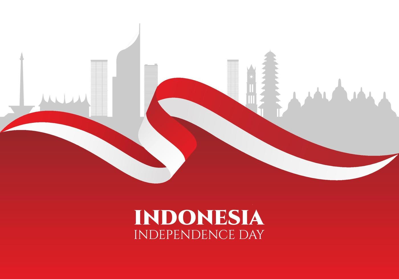 Indonesia independence day background celebration on august 17 th. vector