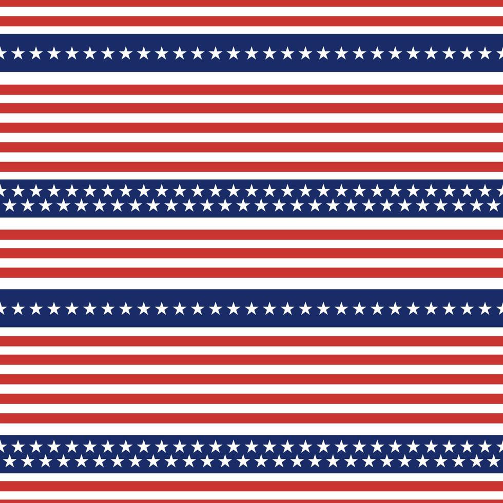 Seamless pattern of united states flag in horizontal style. vector