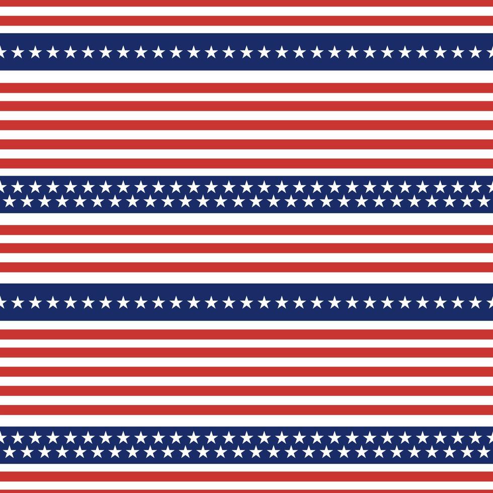 patrón sin costuras de la bandera de los estados unidos en estilo horizontal. vector