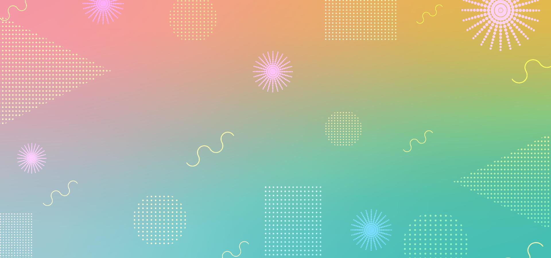Minimalist abstract holographic background with geometric shapes. Colorful rainbow soft pastel colors. vector
