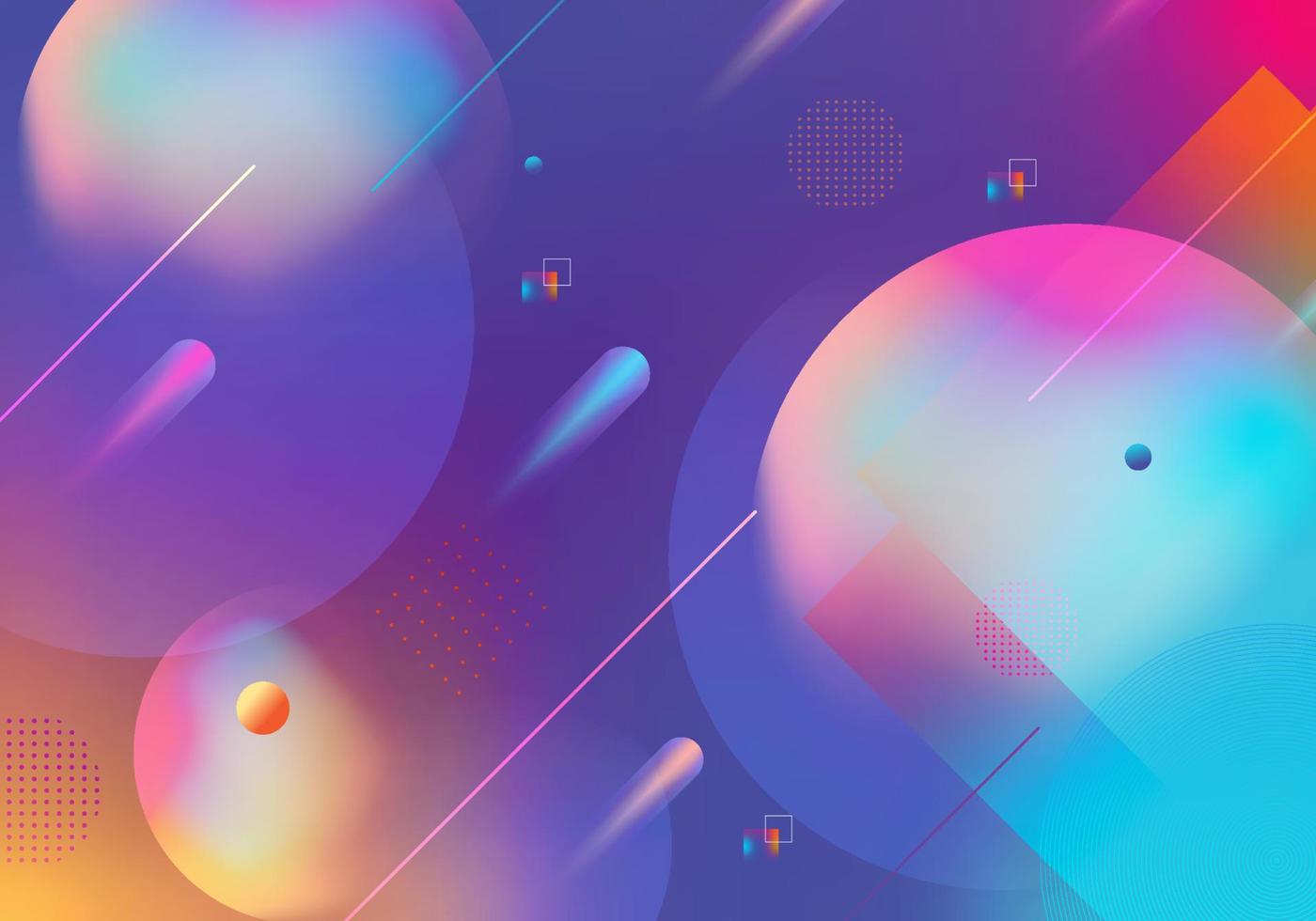 Vector Dynamic modern geometric shapes background with gradient. Colorful design with futuristic multicolor.