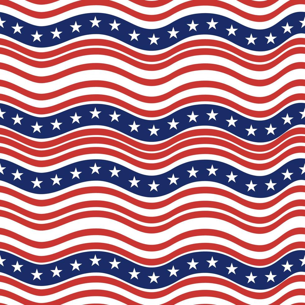 Seamless pattern of united states flag in wavy style. 8606538 Vector