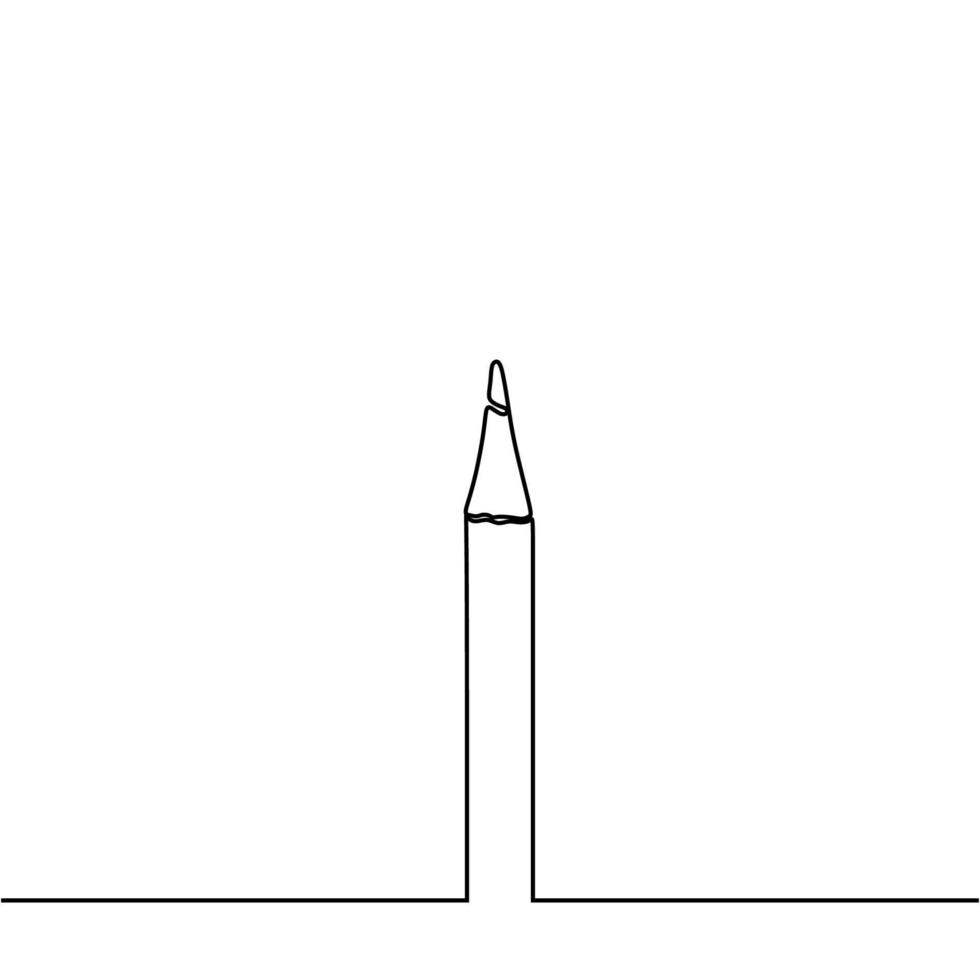 Continuous one line drawing of pencil art. Minimalism vector illustration