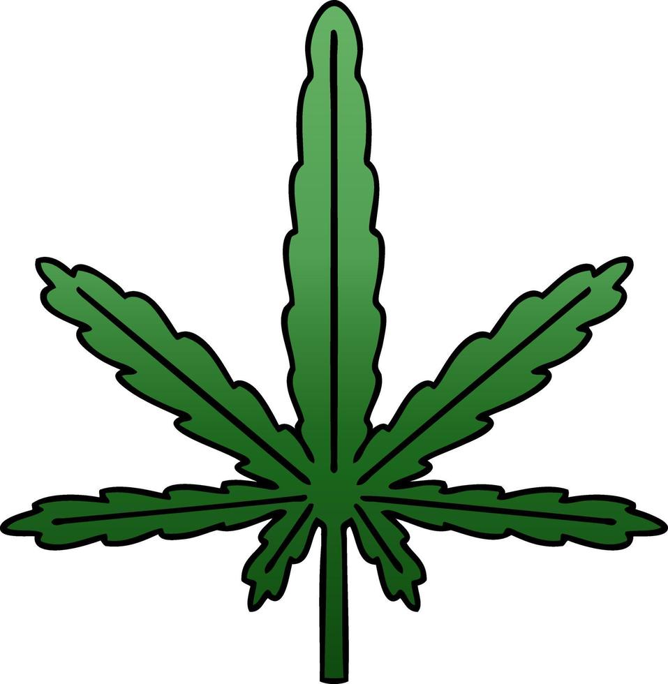 quirky gradient shaded cartoon marijuana vector