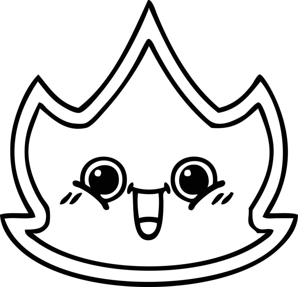 line drawing cartoon fire vector