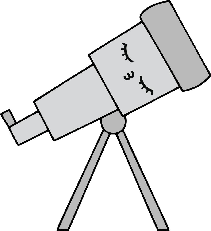 lindo telescopio de dibujos animados vector